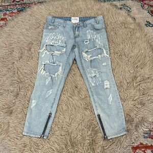 One by one teaspoon trashed free bird jeans size 29